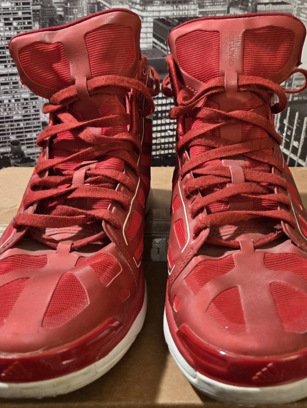 adidas Red High-Top Athletic Sneakers